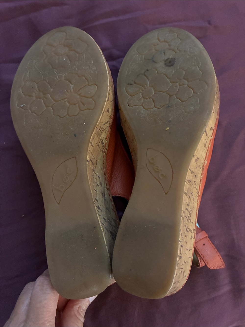 b.o.c Coral Slingback Sandals with Flower Rosettes - Picture 3 of 5